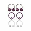Best Sale π Multi-Pack CZ Purple Rose Horseshoe Rings and Captive Bead Rings 3 Pair - 16 Gauge π 1 Best Sale π Multi-Pack CZ Purple Rose Horseshoe Rings and Captive Bead Rings 3 Pair - 16 Gauge π -Playboy Shop 03871415