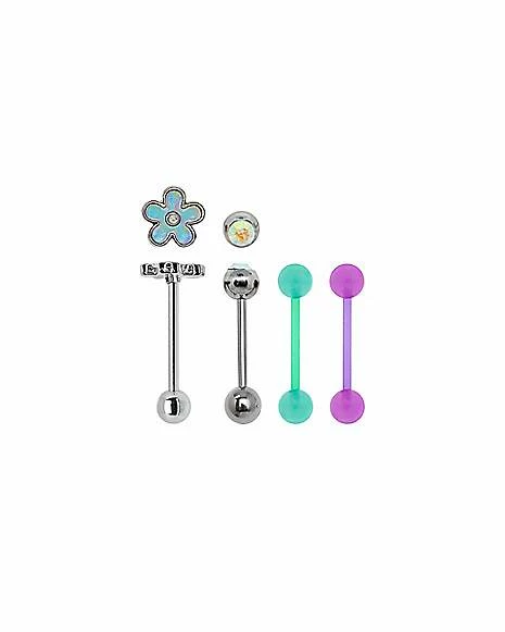 Best reviews of π₯ Multi-Pack CZ Flower Purple and Teal Barbells 4 Pack - 14 Gauge π― 3 Best reviews of π₯ Multi-Pack CZ Flower Purple and Teal Barbells 4 Pack - 14 Gauge π―