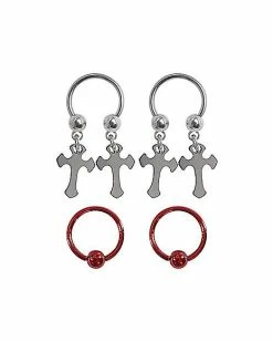 Promo ⭐ Multi-Pack Cross Horseshoe Rings and Captive Rings 4 Pack - 16 Gauge 😀