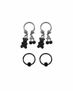 Best Sale ⌛ Multi-Pack Black Bear and Cherry Horseshoes and Captive Rings 4 Pack - 16 Gauge ✨