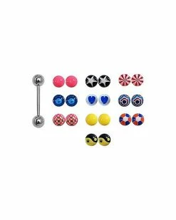 Hot Sale ⌛ Barbell with Multi-Colored Extra Balls - 14 Gauge ✔️