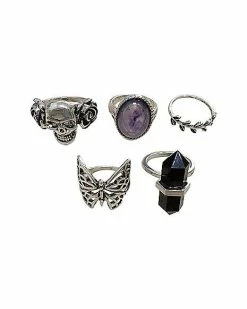 Wholesale ⭐ Multi-Pack Crystal Butterfly Rings - 5 Pack 👍
