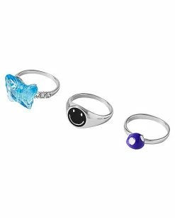 Wholesale ✨ Multi-Pack Butterfly Smiley Rings - 5 Pack ✨ -Playboy Shop 03871894 b