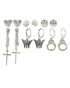 Best Sale 🎁 Multi-Pack Handcuff Smiley Earrings - 6 Pair 🎁 -Playboy Shop 03872017 a