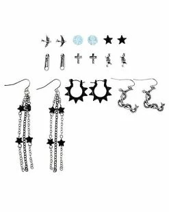 Promo 🤩 Multi Pack Moon Chain Dice Dangle and Stud Earrings - 9 Pack 💯 -Playboy Shop 03872140 a