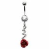 Top 10 ⌛ CZ Spiral Rose Dangle Belly Ring - 14 Gauge 🔔 -Playboy Shop 03872223 a