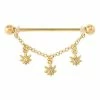 Buy 🎁 CZ Goldplated Leaf Dangle Industrial Barbell - 14 Gauge 🤩 -Playboy Shop 03872249 a