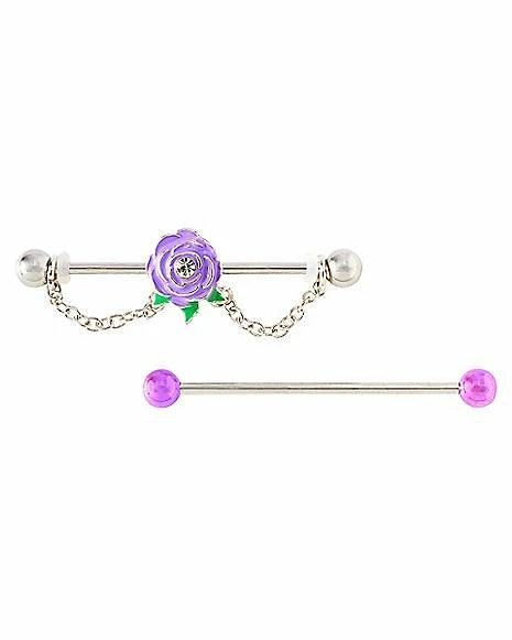 Budget π Multi-Pack Flower Chain Industrial Barbells 2 Pack - 14 Gauge β¨ 4 Budget π Multi-Pack Flower Chain Industrial Barbells 2 Pack - 14 Gauge β¨ - Image 2