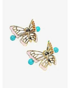 Cheapest ✨ Gold Plated Skull Butterfly Nipple Barbells - 14 Gauge 🎁 -Playboy Shop 03872587 b