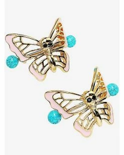 Cheapest ✨ Gold Plated Skull Butterfly Nipple Barbells - 14 Gauge 🎁 -Playboy Shop 03872587 c