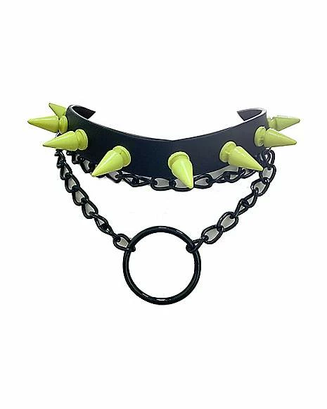 New π― Spiked Drop Chain O Ring Choker Necklace 𧨠3 New π― Spiked Drop Chain O Ring Choker Necklace π§¨