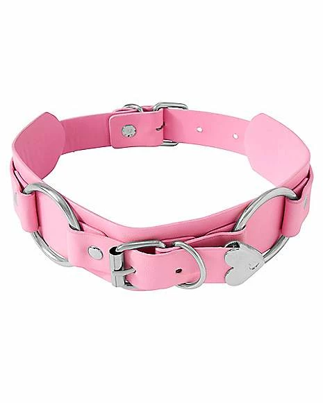 Cheapest π Pink Heart O-Ring Buckle Choker Necklace π 3 Cheapest π Pink Heart O-Ring Buckle Choker Necklace π