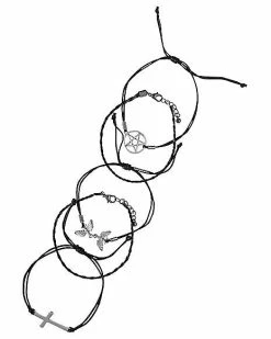 Wholesale 😀 Pentagram Moth Braided Bracelets - 5 Pack 👏 -Playboy Shop 03872934 b