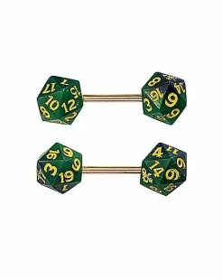 Buy 🔥 Multi Sided Dice Nipple Barbells - 14 Gauge 🎉