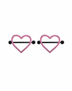Top 10 😀 Pink and Black Heart Nipple Shields - 14 Gauge 🔔