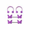 Best reviews of 😍 Multi-Pack Glow in the Dark Purple Butterfly Horseshoe Rings and Nipple Barbells 4 Pack - 14 Gauge 👍 -Playboy Shop 03873064 a