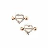 New 🥰 CZ Rose Goldtone Heart Nipple Shields - 14 Gauge 😍 -Playboy Shop 03873361 a