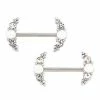 Best Sale 🛒 Opal-Effect Fan Nipple Barbells - 14 Gauge ⌛ -Playboy Shop 03873387 a