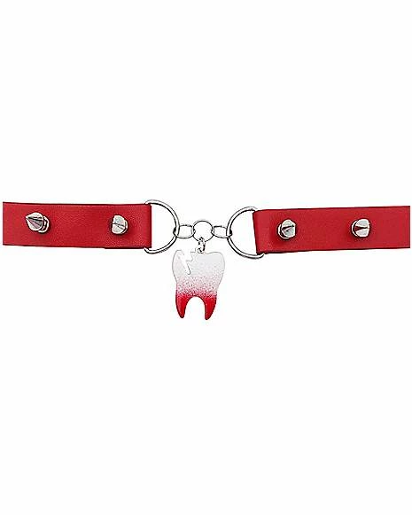 Top 10 β Red Spike Tooth Charm Dangle Choker Necklace π 3 Top 10 β Red Spike Tooth Charm Dangle Choker Necklace π