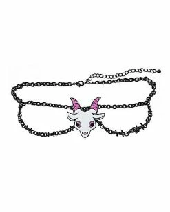 Deals 🥰 Devil Lamb Barbed Chain Choker Necklace 😀