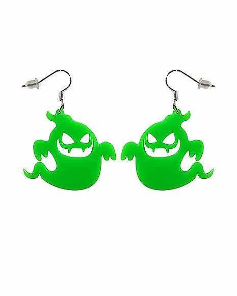 Coupon ❤️ Glow in the Dark Green Ghost Dangle Earrings - 18 Gauge ⭐ 3 Coupon ❤️ Glow in the Dark Green Ghost Dangle Earrings - 18 Gauge ⭐