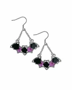 Top 10 😉 Resin Flower Bat Dangle Earrings - 18 Gauge 😍