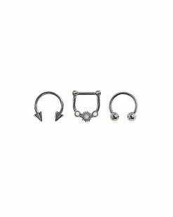 Best reviews of 🥰 Multi-Pack Hinge and Horseshoe Septum Rings 3 Pack - 16 Gauge ❤️