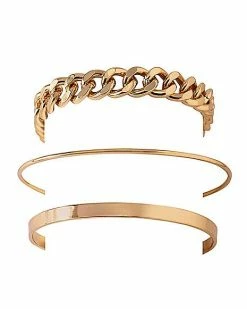 Outlet 🎁 Multi-Pack Goldtone Chain and Bangle Bracelets - 3 Pack ❤️ -Playboy Shop 03873981 b