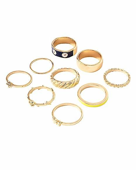 Cheap π Multi-Pack Goldtone Daisy and Flower Rings - 9 Pack π 3 Cheap π Multi-Pack Goldtone Daisy and Flower Rings - 9 Pack π