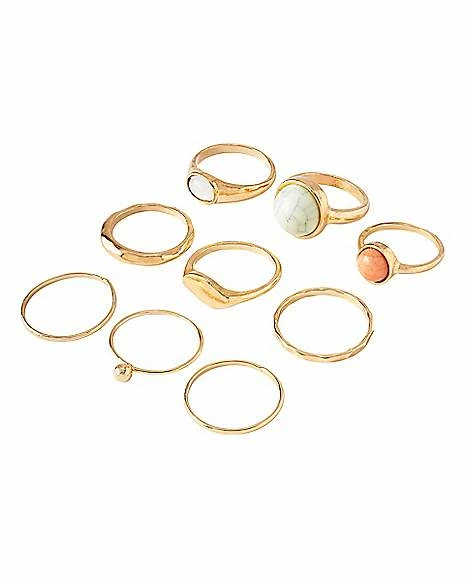 Deals π Multi-Pack Goldtone Multi-Color Rings - 9 Pack π 3 Deals π Multi-Pack Goldtone Multi-Color Rings - 9 Pack π