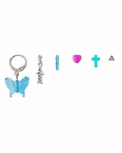 Wholesale ⭐ Multi-Pack Butterfly Cross Heart Fish Earrings - 6 Pack 👍