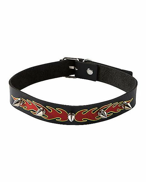 Best reviews of π Spike Flame Print Choker Necklace π 3 Best reviews of π Spike Flame Print Choker Necklace π
