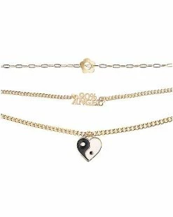 Brand new 👏 Goldplated Yin Yang Flower and Angel Layered Chain Necklace 🛒