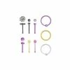 Best deal 🎉 Multi-Pack CZ Pink Yellow Flower Bone and Hoop Nose Rings 9 Pack - 20 Gauge 😀 -Playboy Shop 03874237