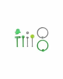 Best deal 💯 Multi-Pack Glow in the Dark Ghost Bone and Hoop Nose Rings 6 Pack - 20 Gauge 👏