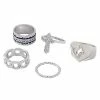 Best Pirce 👍 Multi-Pack Broken Heart Cross Rings - 5 Pack ⭐ -Playboy Shop 03874849 a