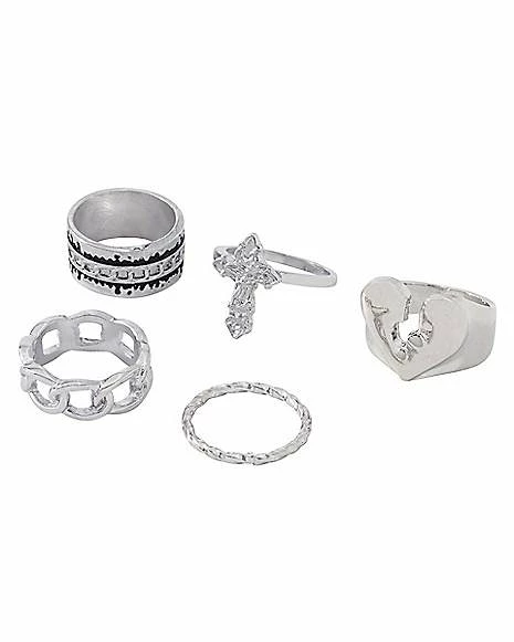 Best Pirce π Multi-Pack Broken Heart Cross Rings - 5 Pack β 3 Best Pirce π Multi-Pack Broken Heart Cross Rings - 5 Pack β