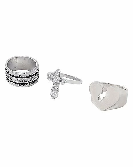 Best Pirce π Multi-Pack Broken Heart Cross Rings - 5 Pack β 4 Best Pirce π Multi-Pack Broken Heart Cross Rings - 5 Pack β - Image 2