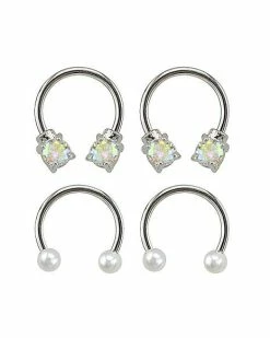 Budget π₯° Multi-Pack Pearlized and CZ Horseshoe Rings 2 Pair - 16 Gauge π 12 Budget π₯° Multi-Pack Pearlized and CZ Horseshoe Rings 2 Pair - 16 Gauge π -Playboy Shop 03875101 a 1