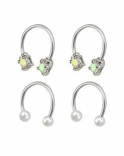Discount 😉 Multi-Pack CZ and Pearl Horseshoe Rings 4 Pack - 18 Gauge 🔔 -Playboy Shop 03875101 b