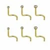 Budget ⌛ Multi-Pack Goldtone Titanium CZ Screw Nose Rings 6 Pack - 20 Gauge 👏