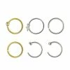 Best Sale ✔️ Multi-Pack CZ Star Hoop Nose Rings 6 Pack - 20 Gauge 🌟 -Playboy Shop 03875812 a
