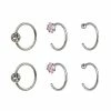 Budget ⭐ Multi-Pack CZ Hoop Nose Rings 6 Pack - 20 Gauge ❤️