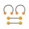 Outlet 🛒 Multi-Pack Orange Ombre Horseshoe Rings and Nipple Barbells 2 Pair - 14 Gauge 🌟
