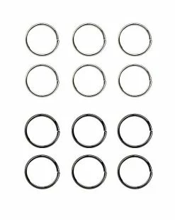 Best deal ✨ Multi-Pack Black and Silvertone Seamless Hoop Nose Rings 12 Pack - 20 Gauge ⭐