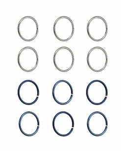 Brand new π€© Multi-Pack Blue and Silvertone Hoop Nose Rings 12 Pack - 20 Gauge π― 5 Brand new π€© Multi-Pack Blue and Silvertone Hoop Nose Rings 12 Pack - 20 Gauge π― -Playboy Shop 03875887 b