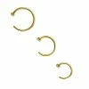 Cheap 🎉 Multi-Pack Flat Top Goldplated Hoop Nose Rings 3 Pack - 20 Gauge 🌟 -Playboy Shop 03875937 a