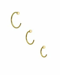 Cheap 🎉 Multi-Pack Flat Top Goldplated Hoop Nose Rings 3 Pack - 20 Gauge 🌟 -Playboy Shop 03875937 b