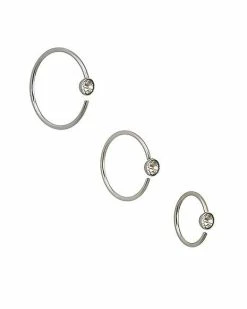 Deals 🎉 Multi-Pack Round CZ Hoop Nose Rings 3 Pack - 20 Gauge 🤩 -Playboy Shop 03875952 b