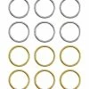 Hot Sale ✨ Multi-Pack Goldtone and Silvertone Seamless Hoop Nose Rings 12 Pack - 20 Gauge 👏 -Playboy Shop 03876018 a